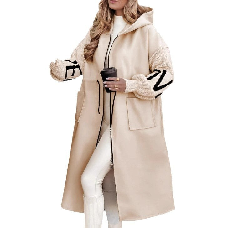 Women's Hooded Drawstring Trench Coat