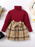 Turtleneck Long Sleeve Top and Skirt Set