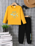 Kids Graphic Round Neck Long Sleeve Top and Pants Set