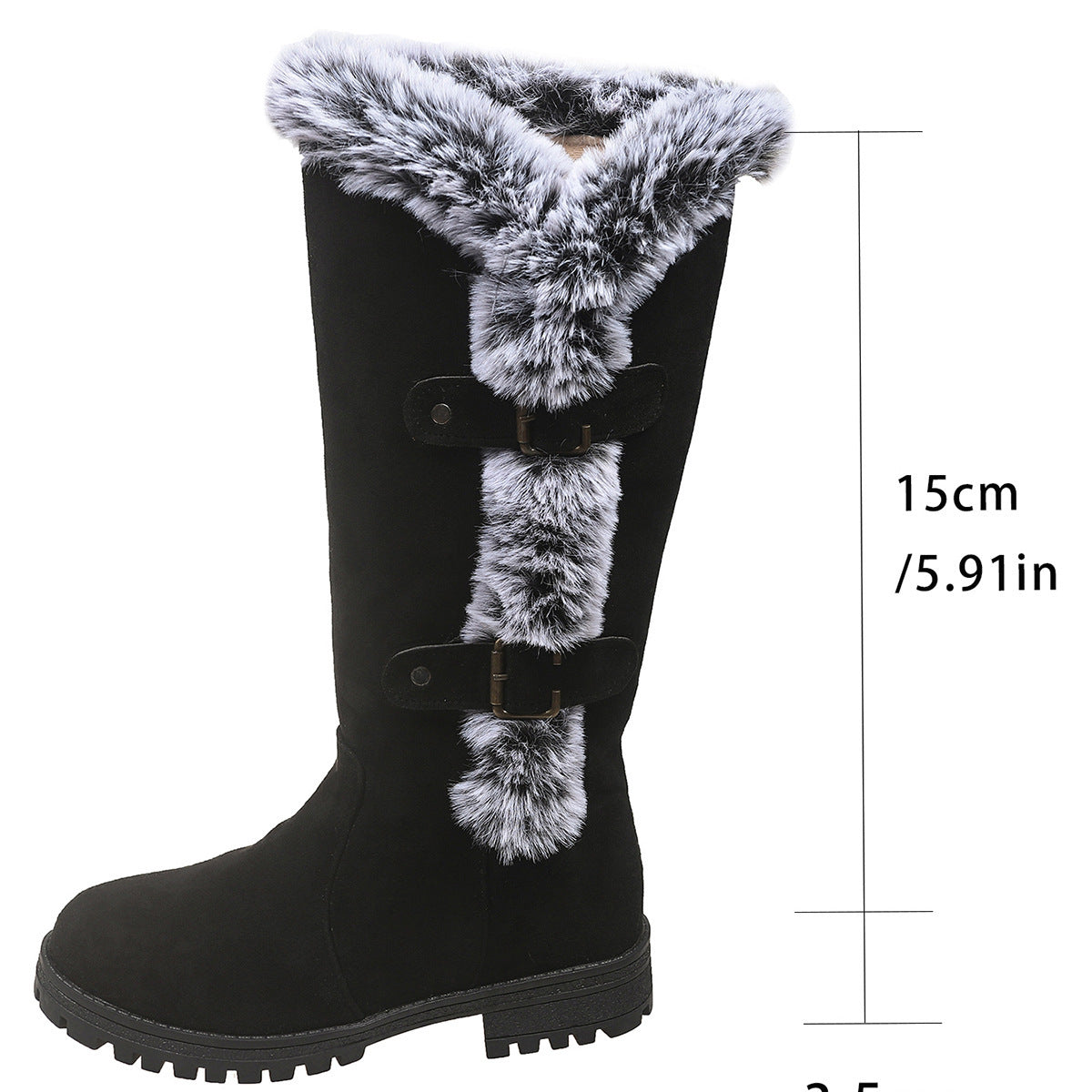 Women's Autumn And Winter Rabbit Fur Thick Velvet Thick Snow Boots