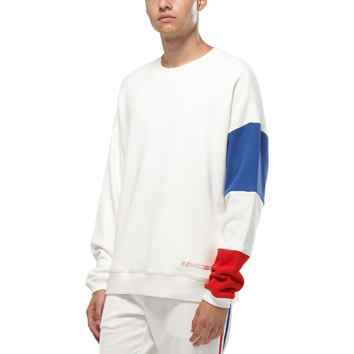 Konus Men's Color Blocked Sweatshirt in White