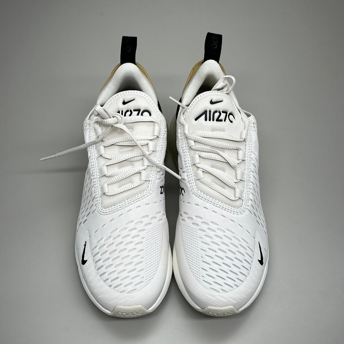 NIKE W Air Max 270 Foam Insole Mesh Shoes Women's Sz 7 White Gold DZ77736 001