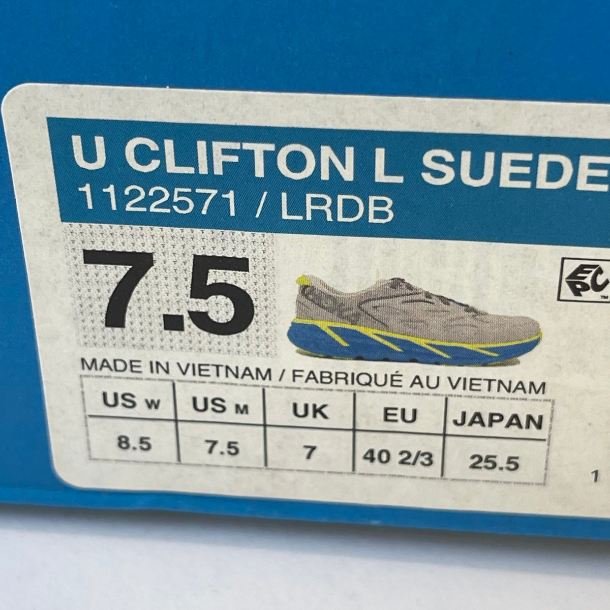 Hoka Clifton L Suede in Lunar Rock / Diva Blue UNISEX Shoes Leather