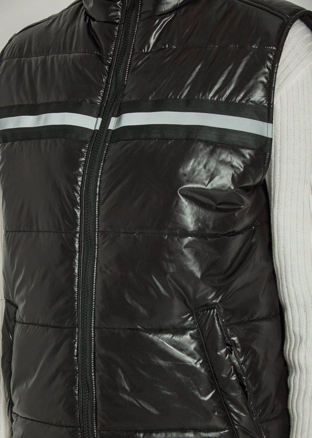 Men's Zip-Up Puffer Vest in Black - Konus Brand
