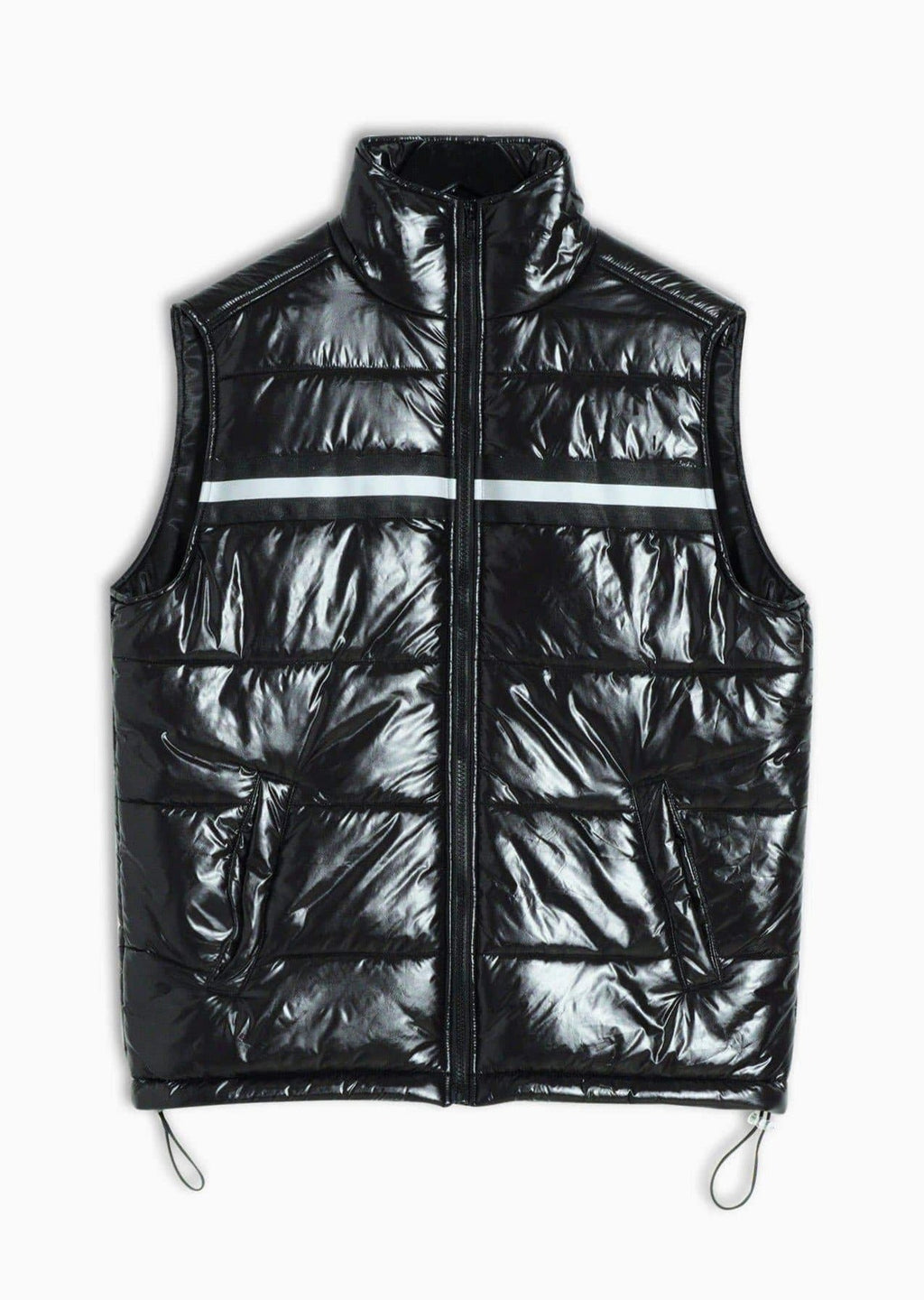 Men's Zip-Up Puffer Vest in Black - Konus Brand