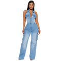 Slimming, Stretchy, Loose-fit Denim Jumpsuit For Women