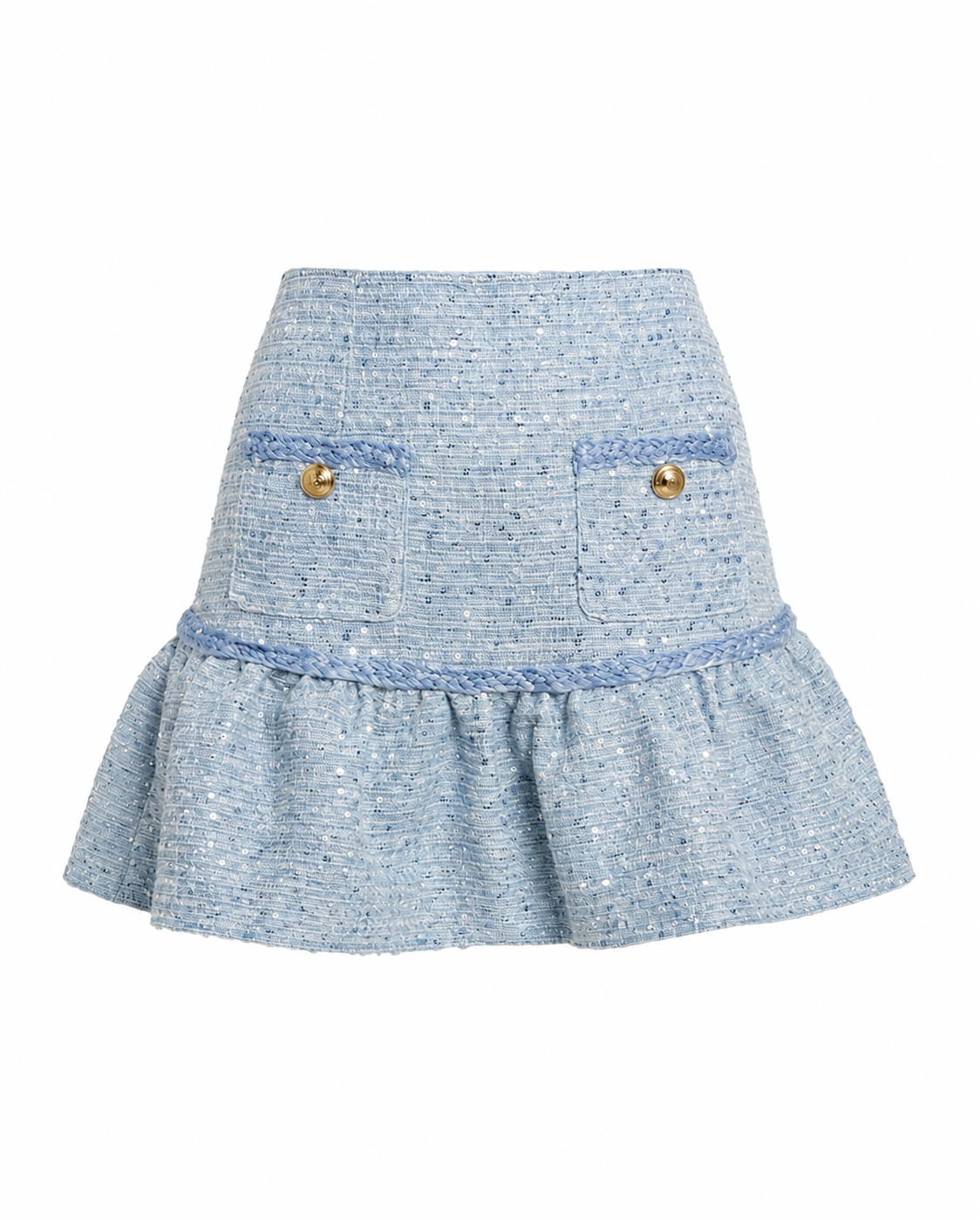 Elina Boucle Mini Skirt - Blue Boucle (Final Sale)