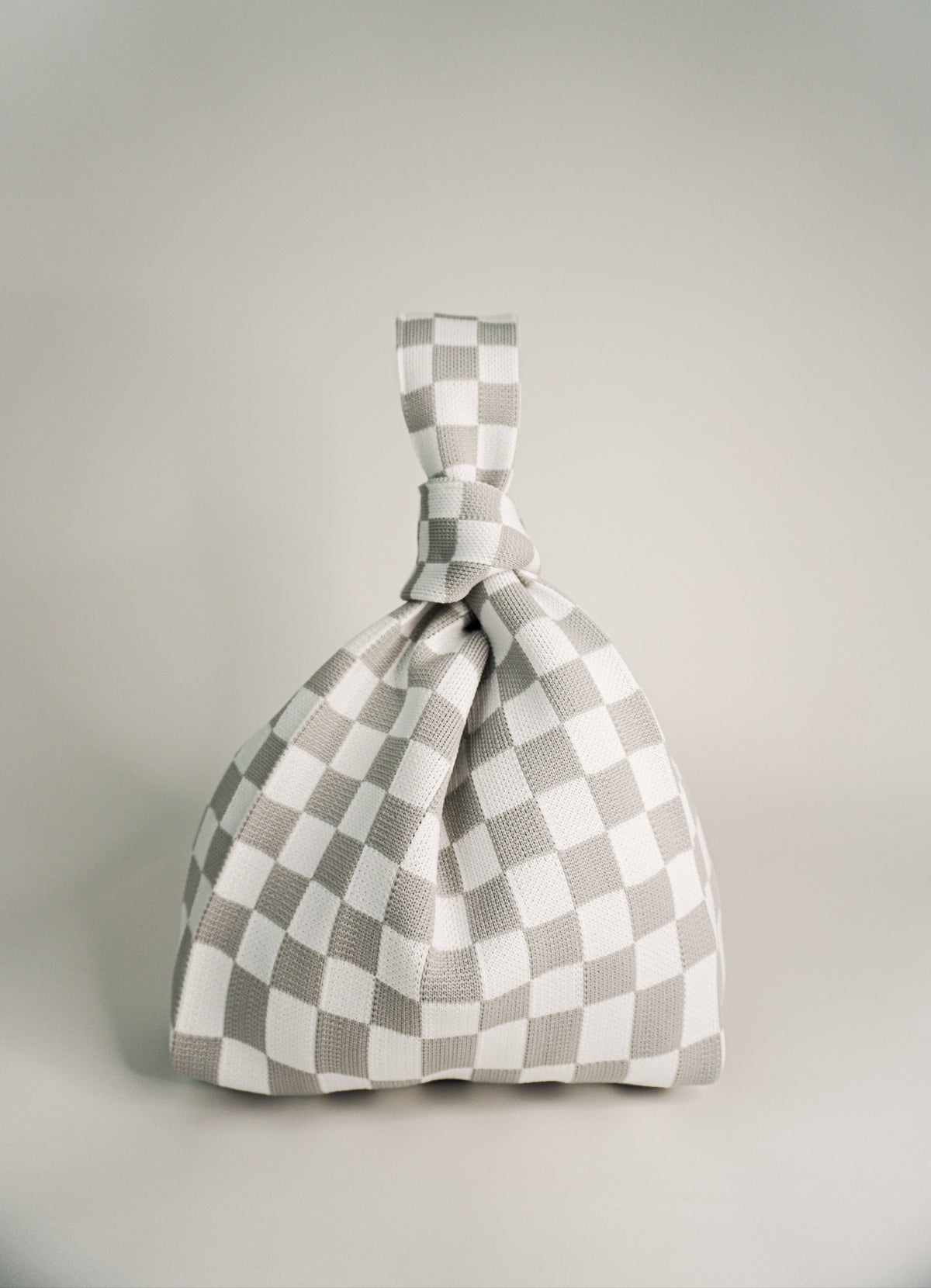 Classic Checkered Grey Handbag