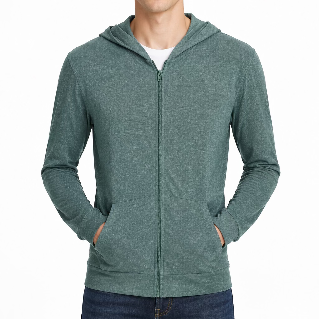 Men's Lightweight Zipper Hoodie - 6491