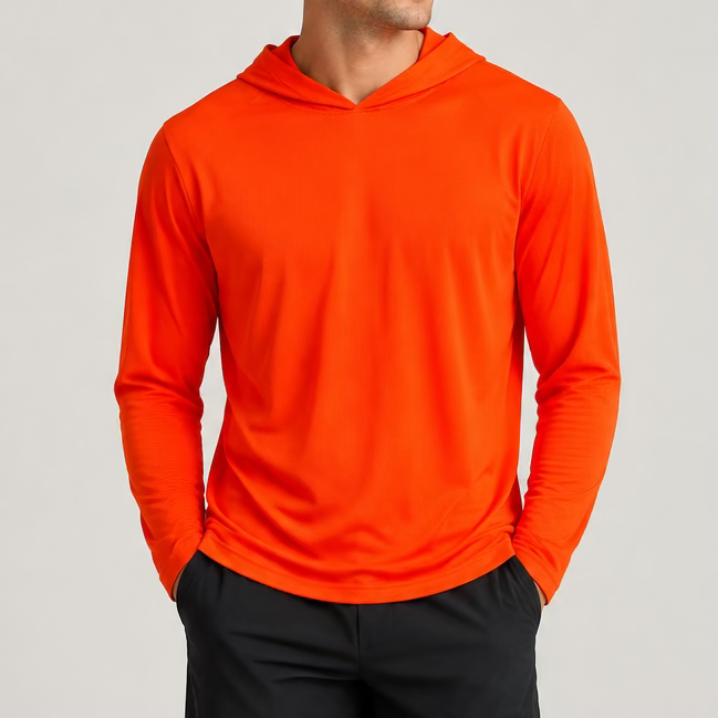 Men's Neon Long Sleeve Shirt with Hoodie - WFZ-8900A
