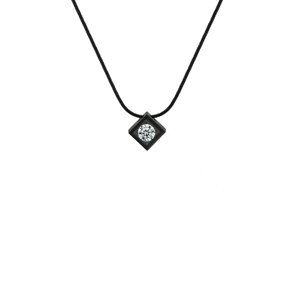 PT301B B.Tiff Black Cubi Pendant Necklace