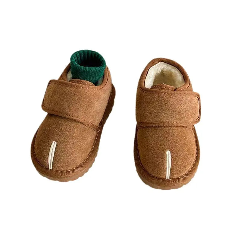 Kids' Faux Suede Plush Winter Snow Boots