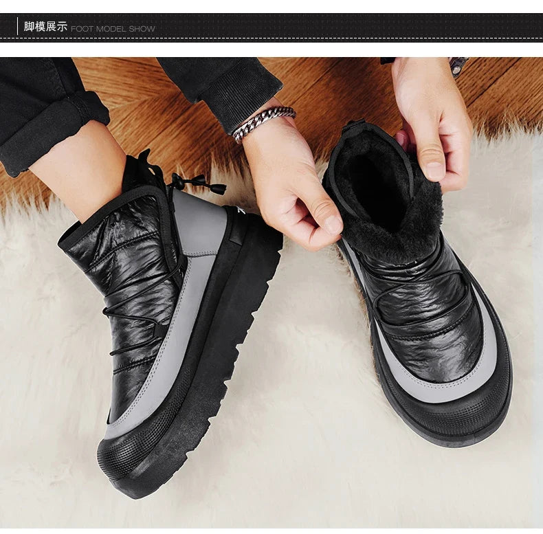 Mens Winter Ankle Boots – Warm Durable Outdoor Shoes