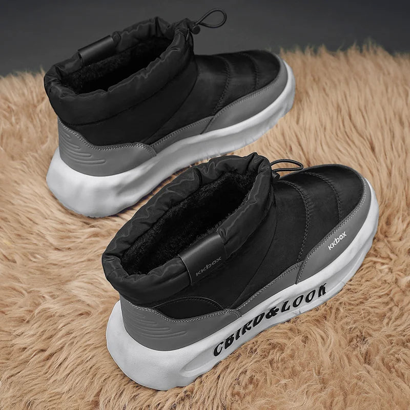 Mens Winter Velvet Ankle Boots – Warm Stylish Winter Shoes