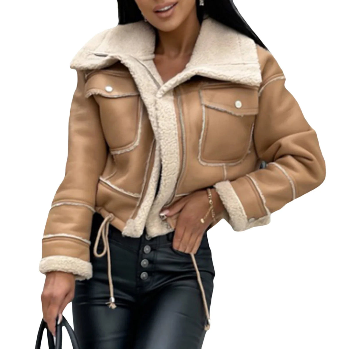 Women's Zip-Up Patchwork Winter Coat