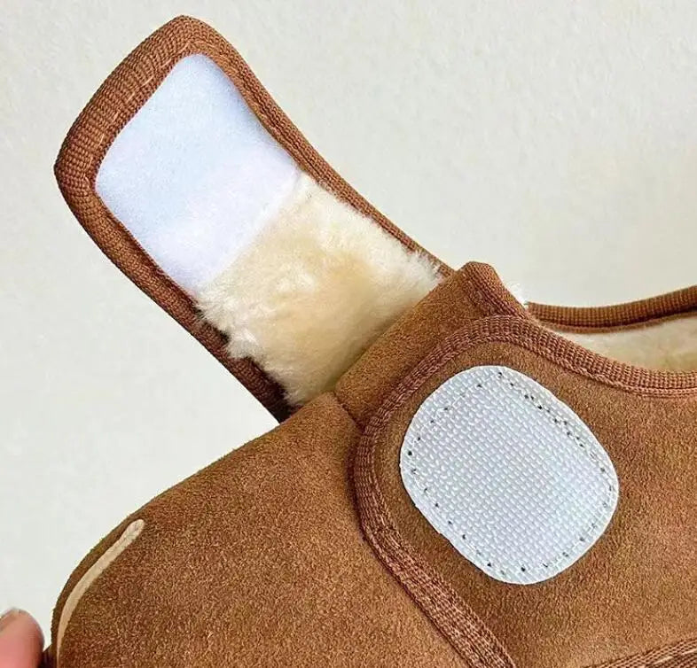 Kids' Faux Suede Plush Winter Snow Boots