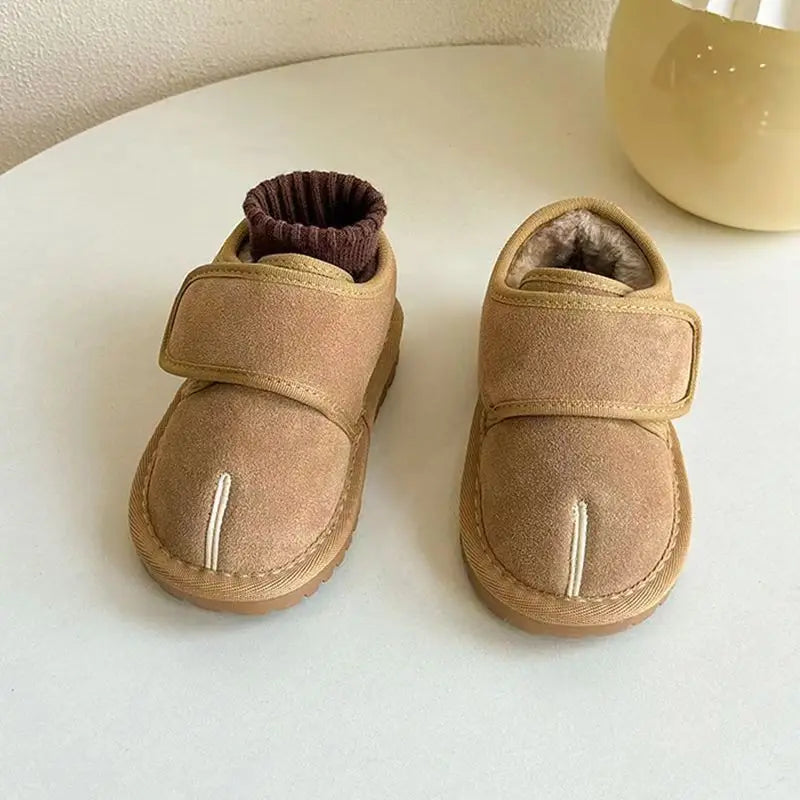 Kids' Faux Suede Plush Winter Snow Boots