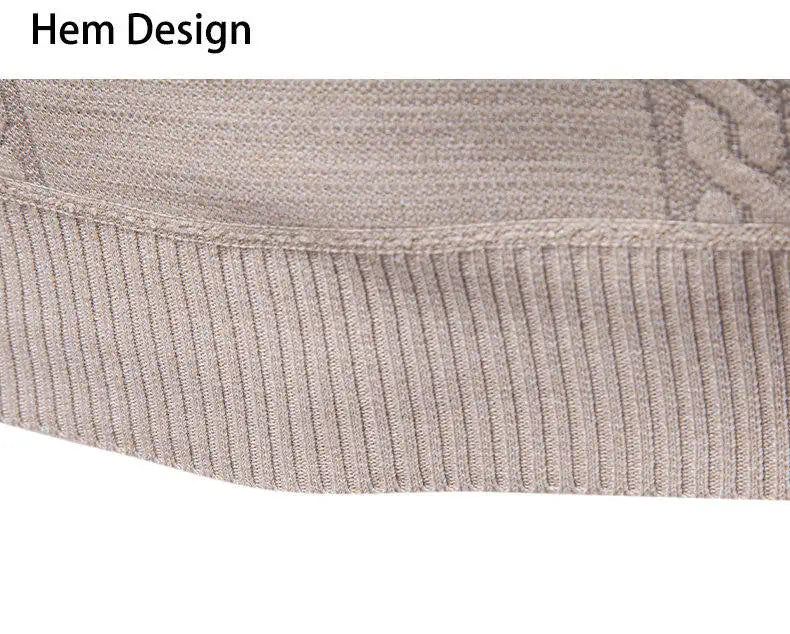 Winter Fleece-Lined Stand Collar Half-Zip Pullover Knitted Sweater for Men,Multi-Color Versatile Casual  Men's Knit Sweater