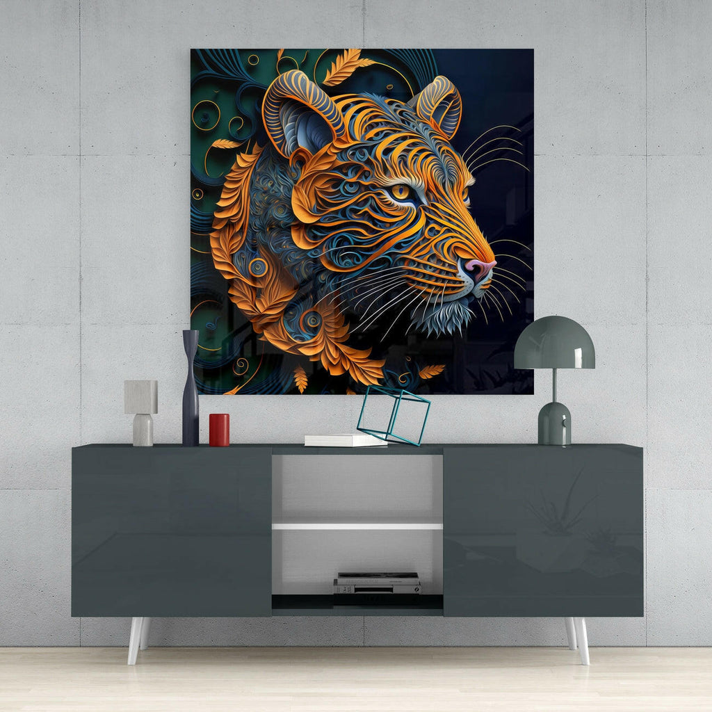Tiger Glass Wall Art  || Designers Collection
