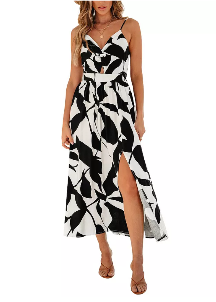 Cupshe Womens Havana Nights Floral Maxi Beach Dress - Black