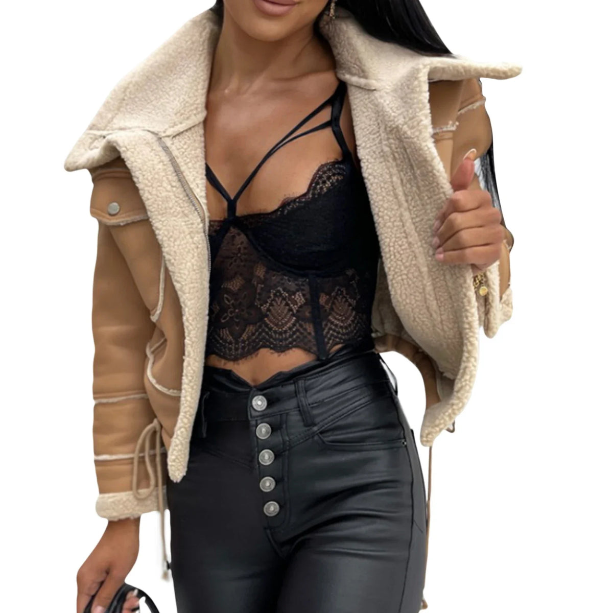 Women's Zip-Up Patchwork Winter Coat