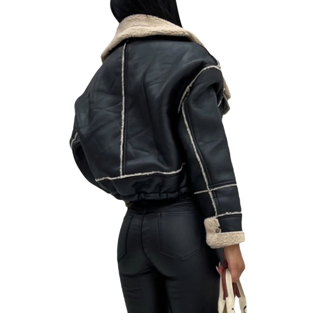 Women's Zip-Up Patchwork Winter Coat