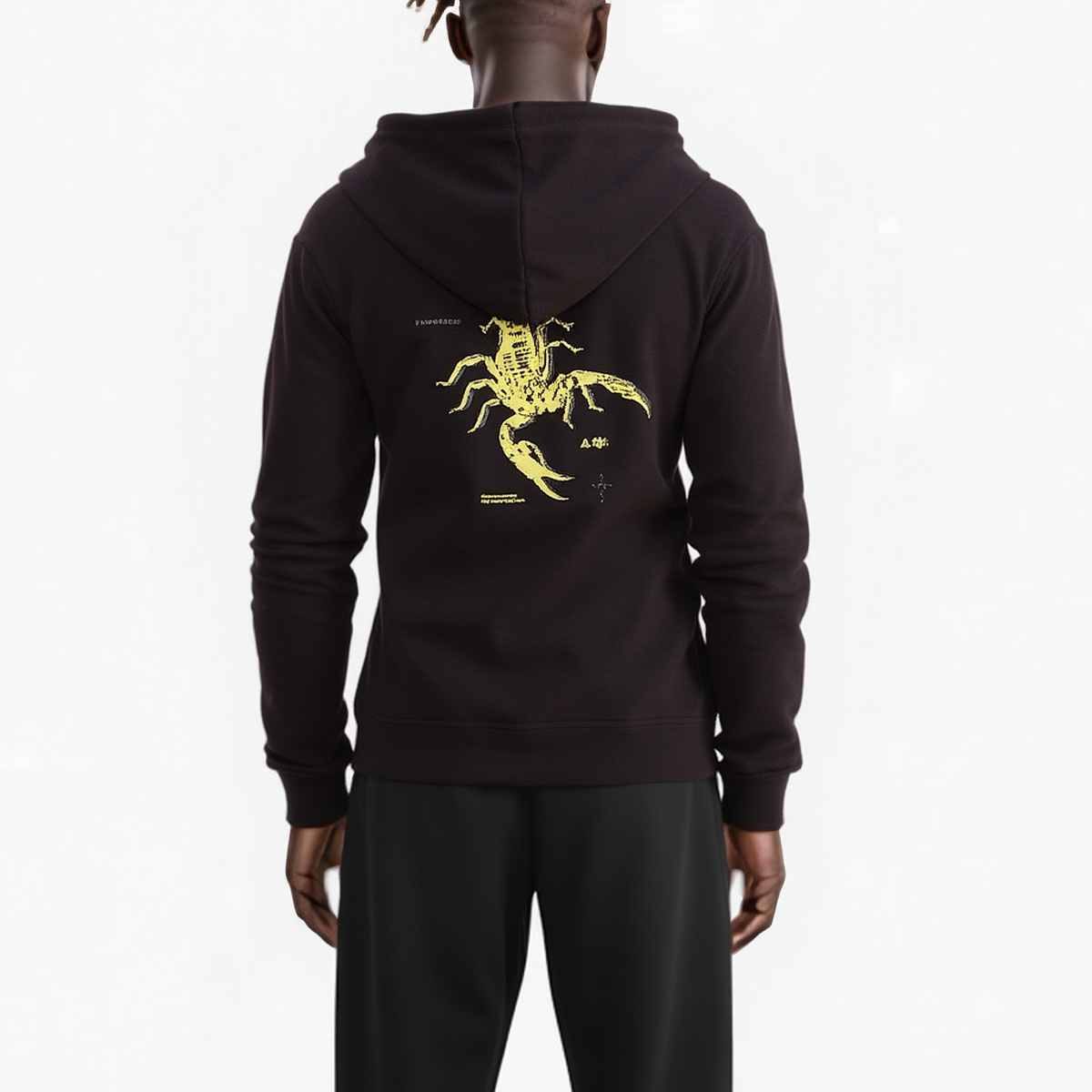 Men's Pullover Hoodie with Scorpion Screen Print in Black - Konus Brand