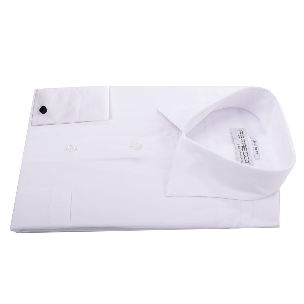 Ferrecci Virgo Big & Tall White French Cuff Dress Shirt – Sizes 14 to 2XL