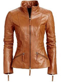 Women Light brown Leather Jacket