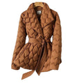 Winter Ripple-Stitching Belted Coat