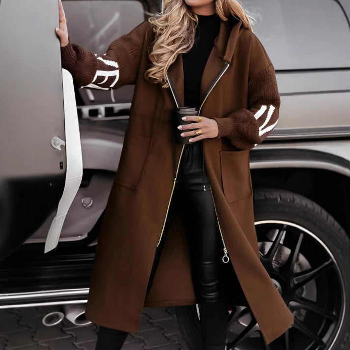 Women's Hooded Drawstring Trench Coat