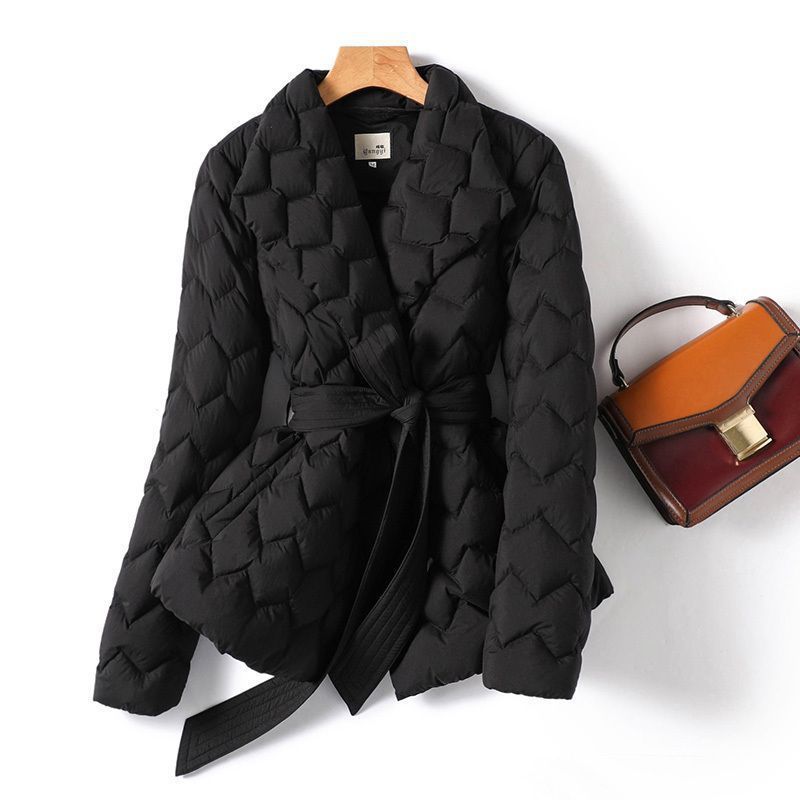 Winter Ripple-Stitching Belted Coat