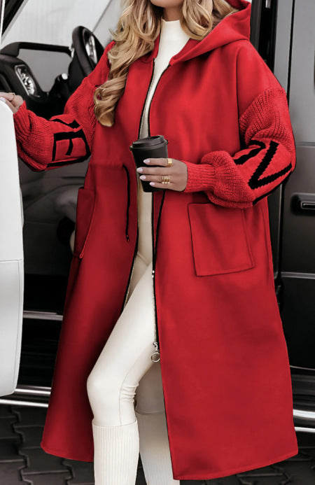 Women's Hooded Drawstring Trench Coat