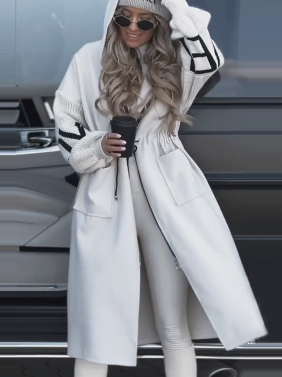 Women's Hooded Drawstring Trench Coat