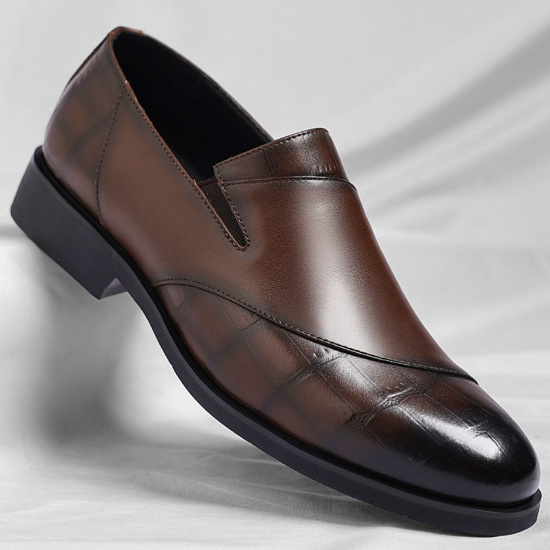 Men's Slip-on Casual Leather Shoes Low-top Business Formal Wear