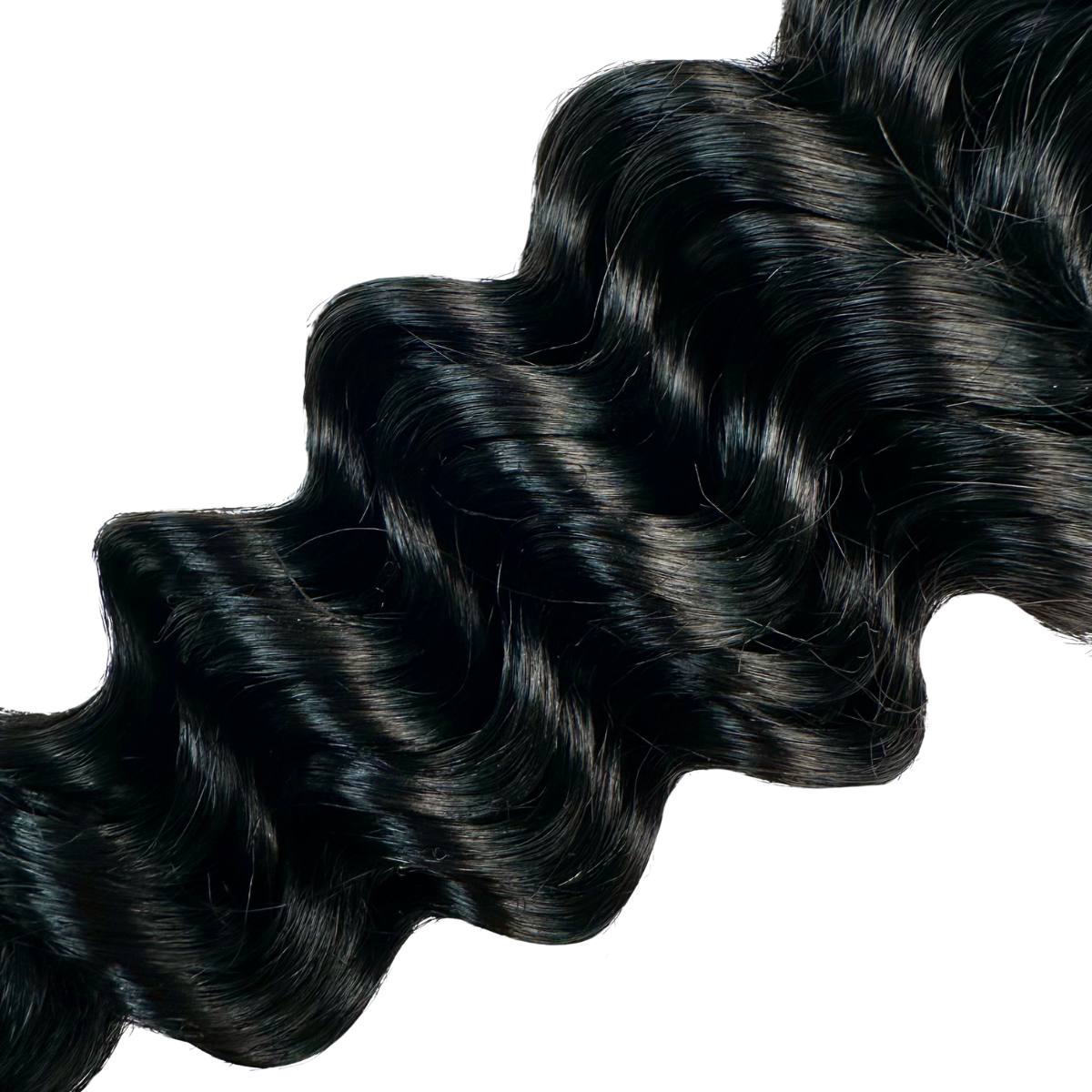 Jet Black Deep Wave Bulk 100% Human Braiding Hair