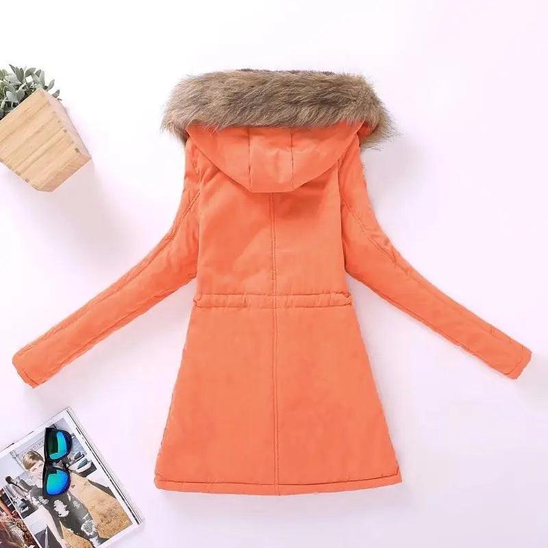 Women's Embroidered Padded Slim Hooded Coat