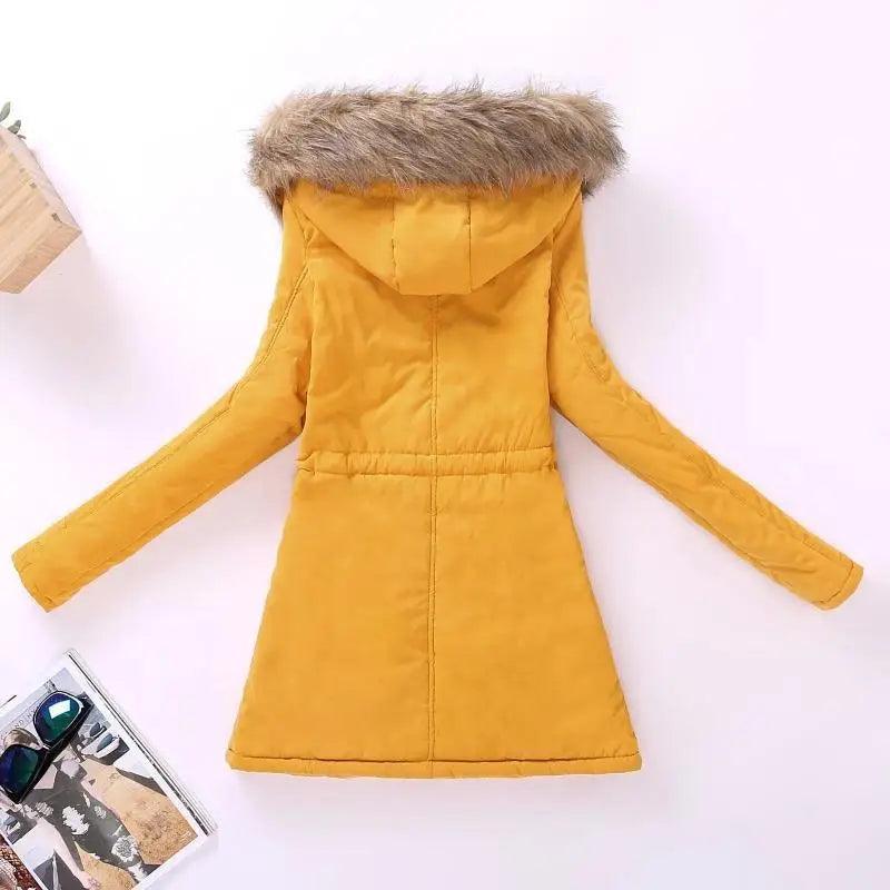 Women's Embroidered Padded Slim Hooded Coat