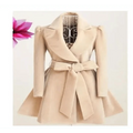 Women's Long Woolen Windbreaker Coat
