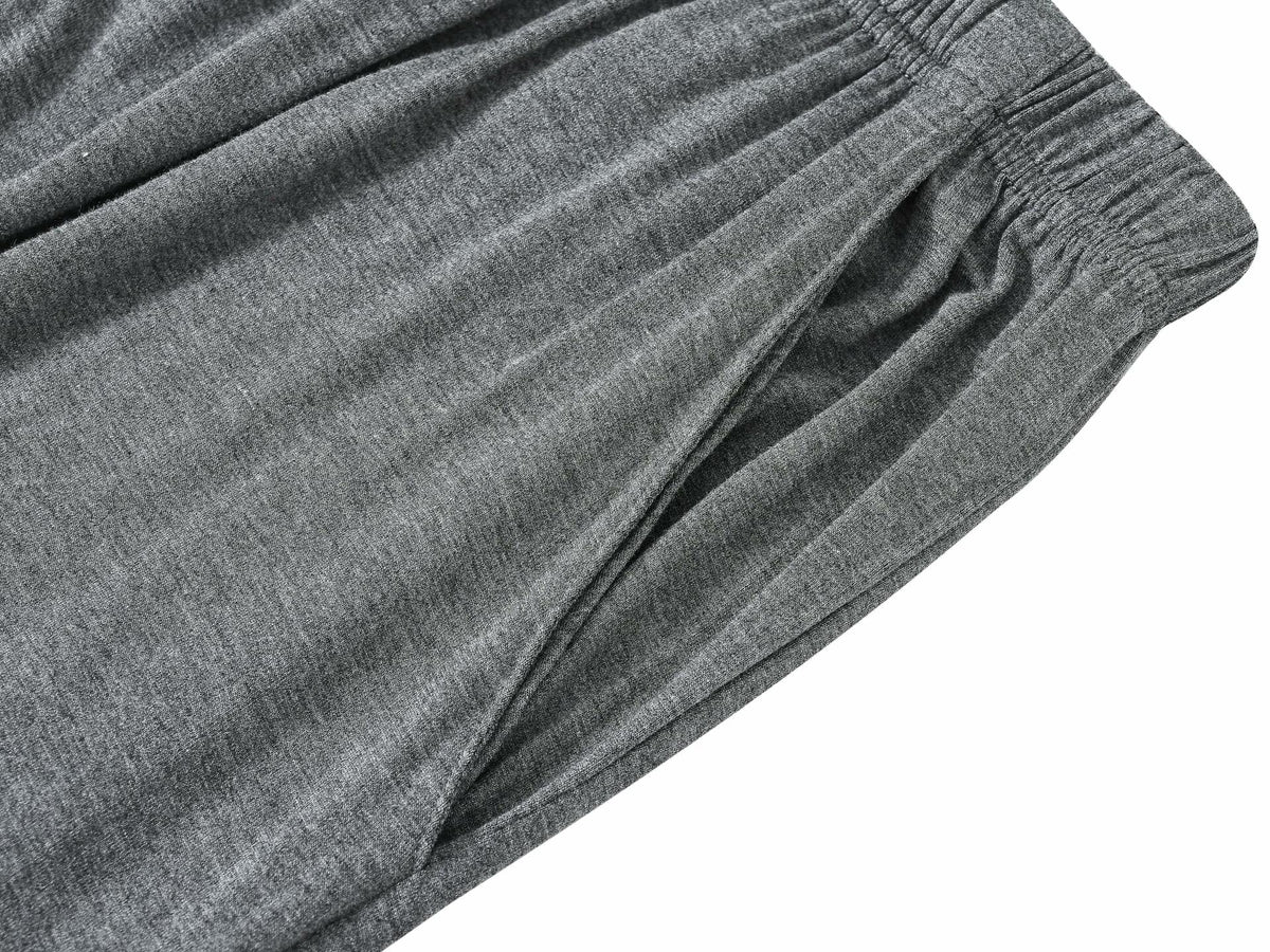 MoFiz Mens Sleepwear Pajama Set Lightweight Cotton Dark Gray Light Grey Size XL