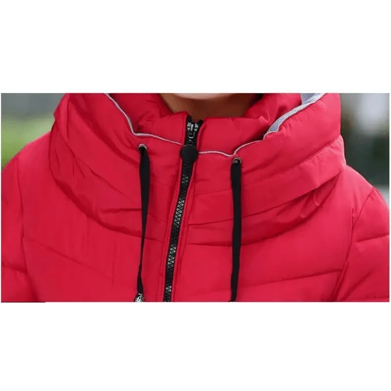 Women's Short Zip-Up Padded Hooded Jacket