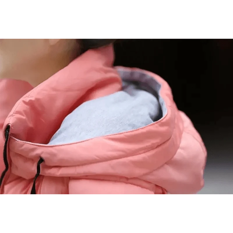 Women's Short Zip-Up Padded Hooded Jacket
