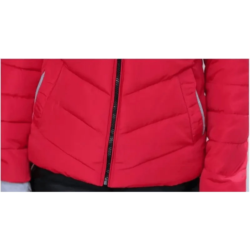 Women's Short Zip-Up Padded Hooded Jacket