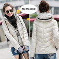 Women's Short Zip-Up Padded Hooded Jacket