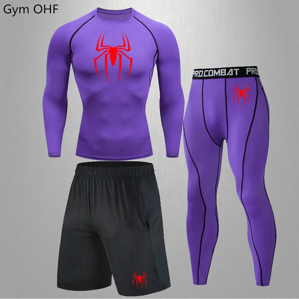 Men's Tracksuit - Spider Graphic Compression Set