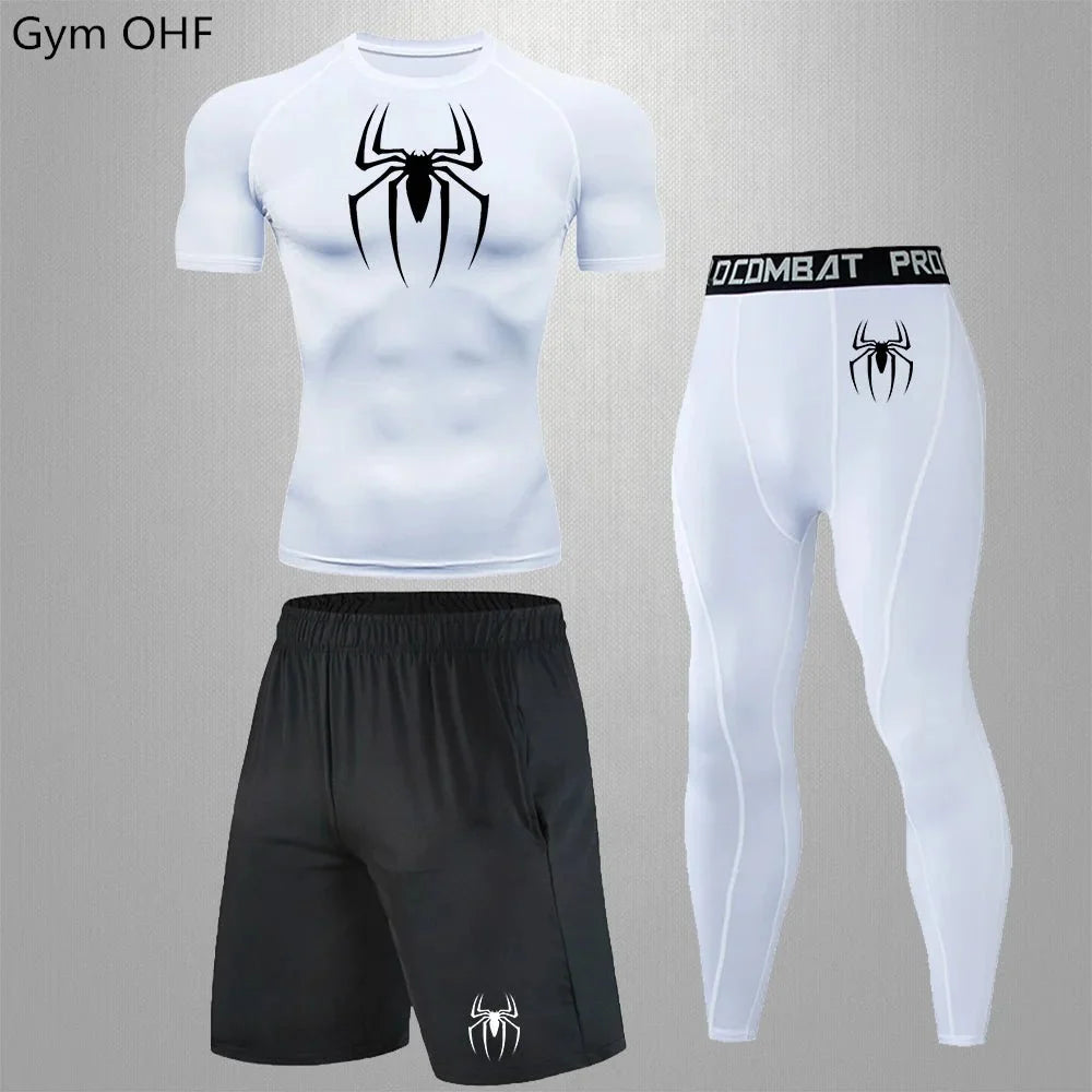 Men's Tracksuit - Spider Graphic Compression Set