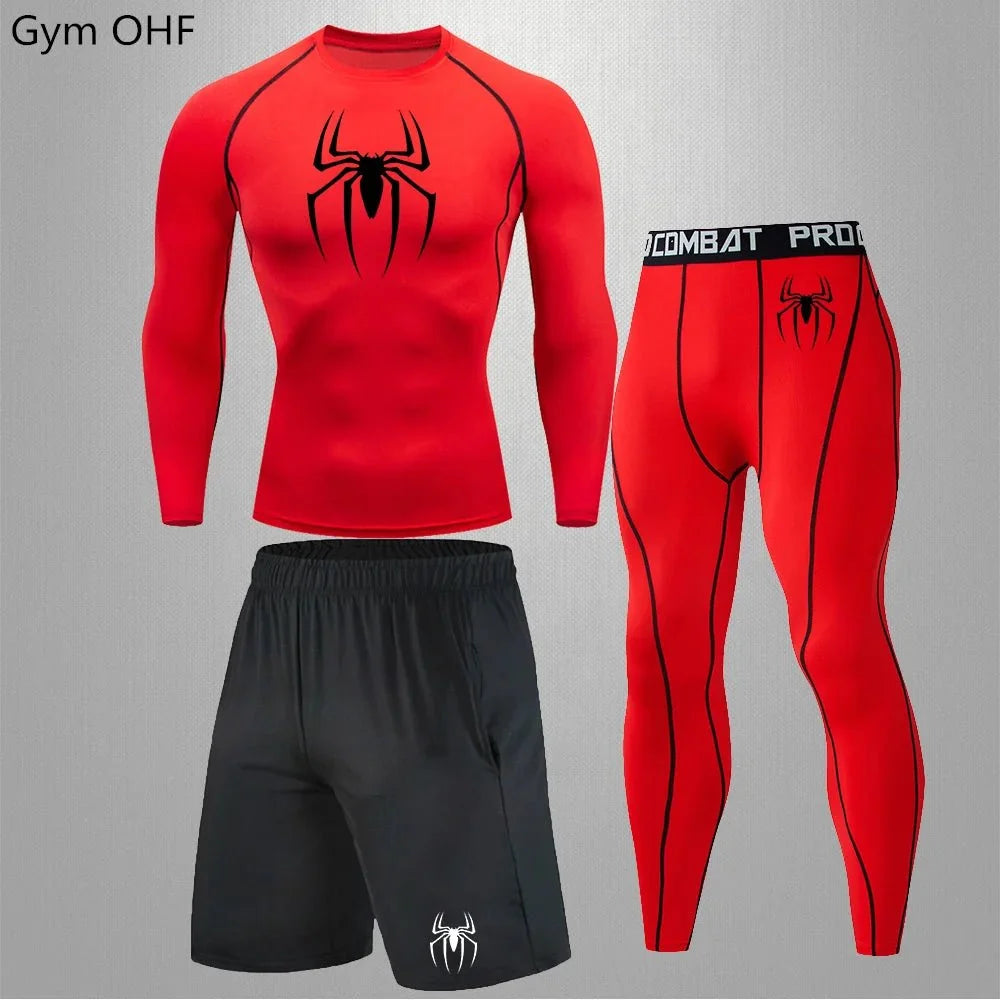 Men's Tracksuit - Spider Graphic Compression Set