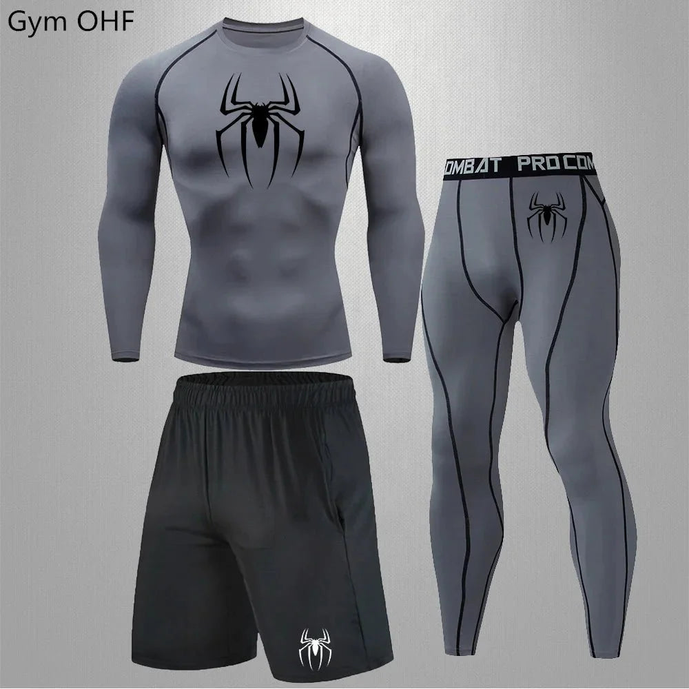Men's Tracksuit - Spider Graphic Compression Set
