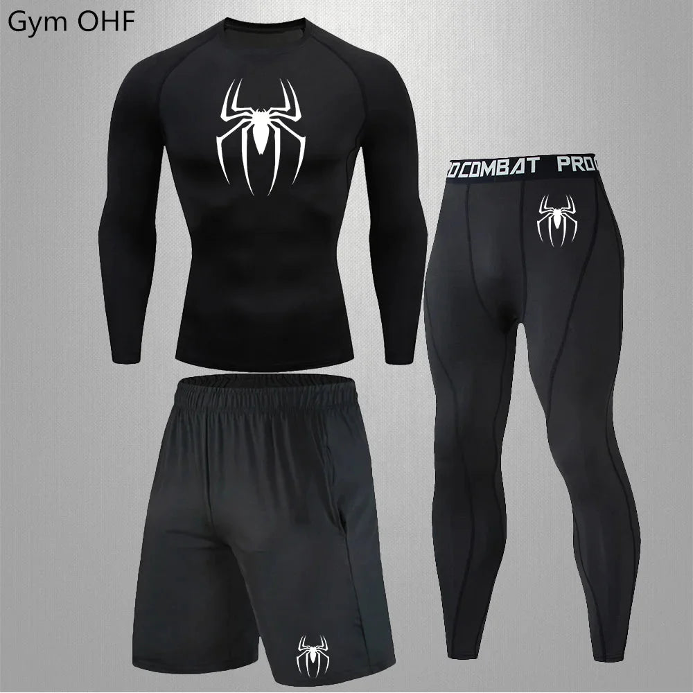 Men's Tracksuit - Spider Graphic Compression Set