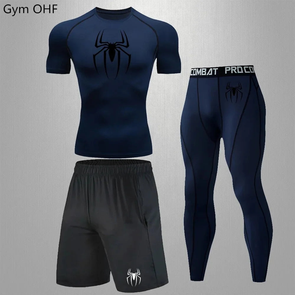 Men's Tracksuit - Spider Graphic Compression Set